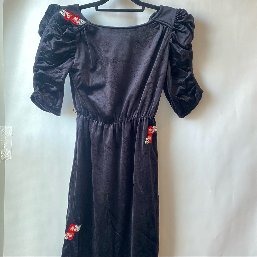 Ladies Vintage Union Made‎ black puff sleeves dress size 3